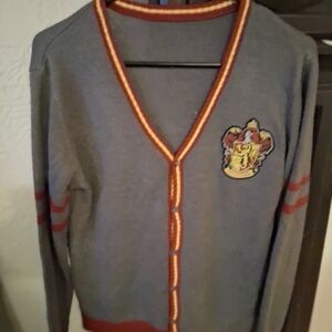 Gryffindor Crest Gray and Red Cardigan Sweater